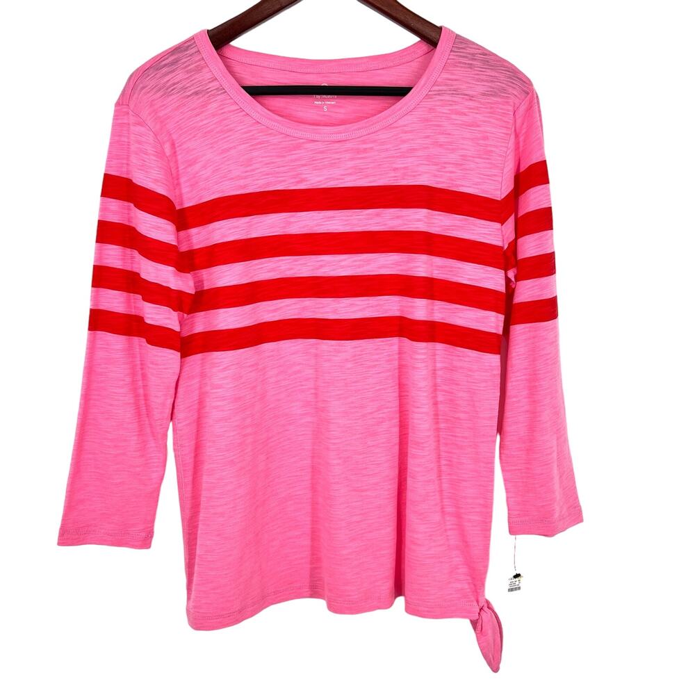 NEW NWT Talbots Sz Small Pink Red 3/4 Sleeve Blouse Shirt Top Valentie's Day